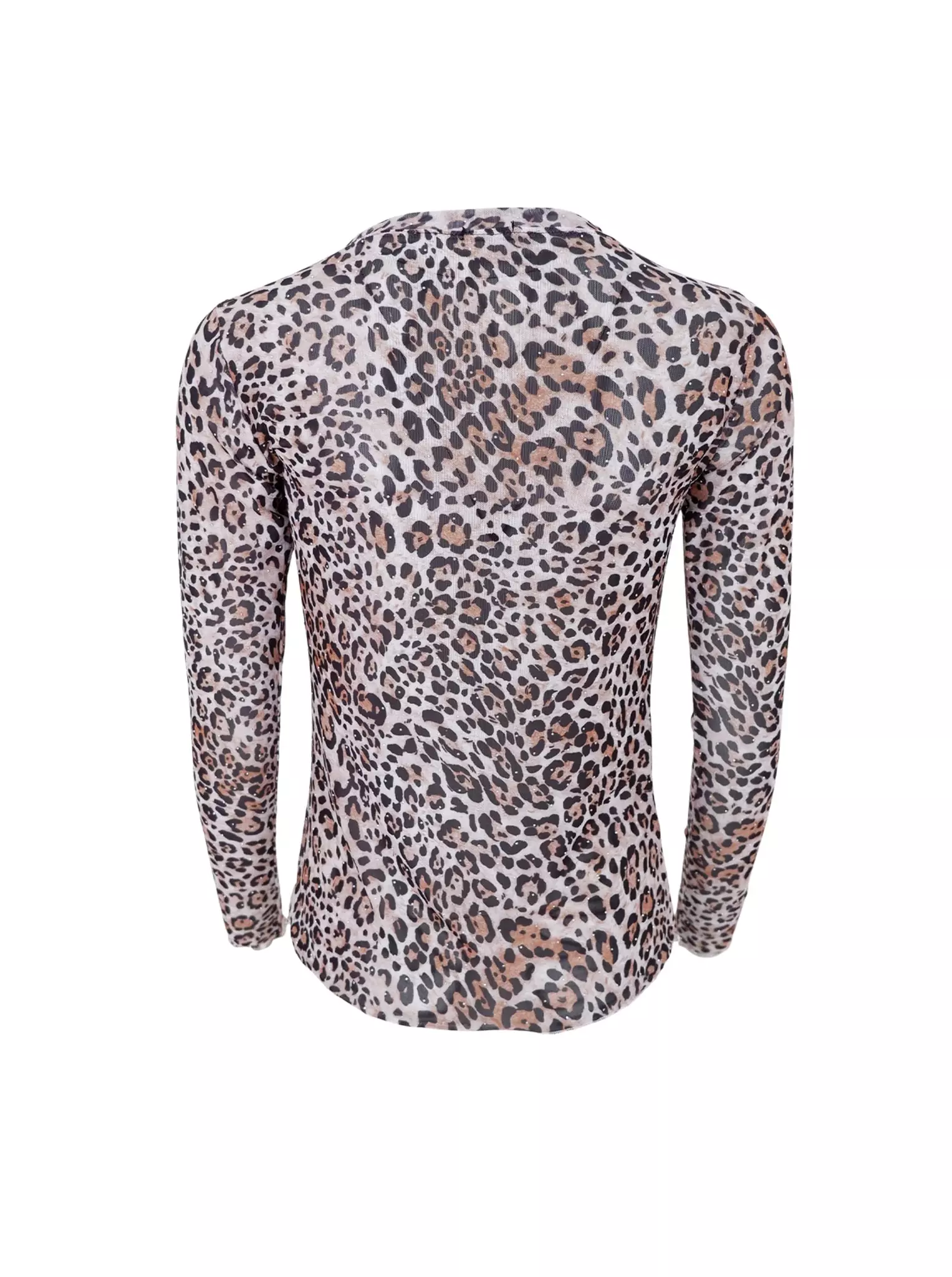 Leopard meshtopp med strass
