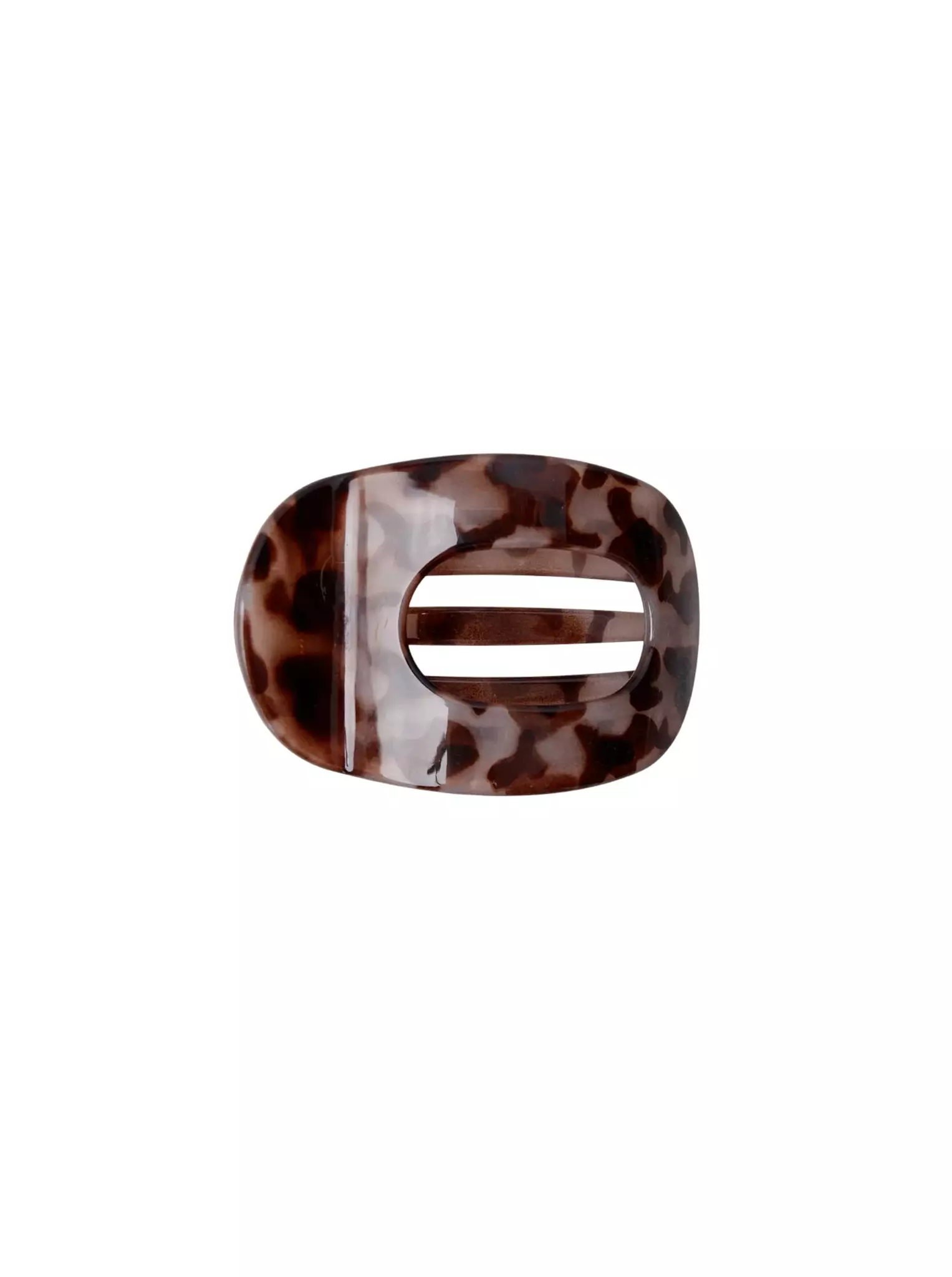 Brun/Beige oval hårklämma