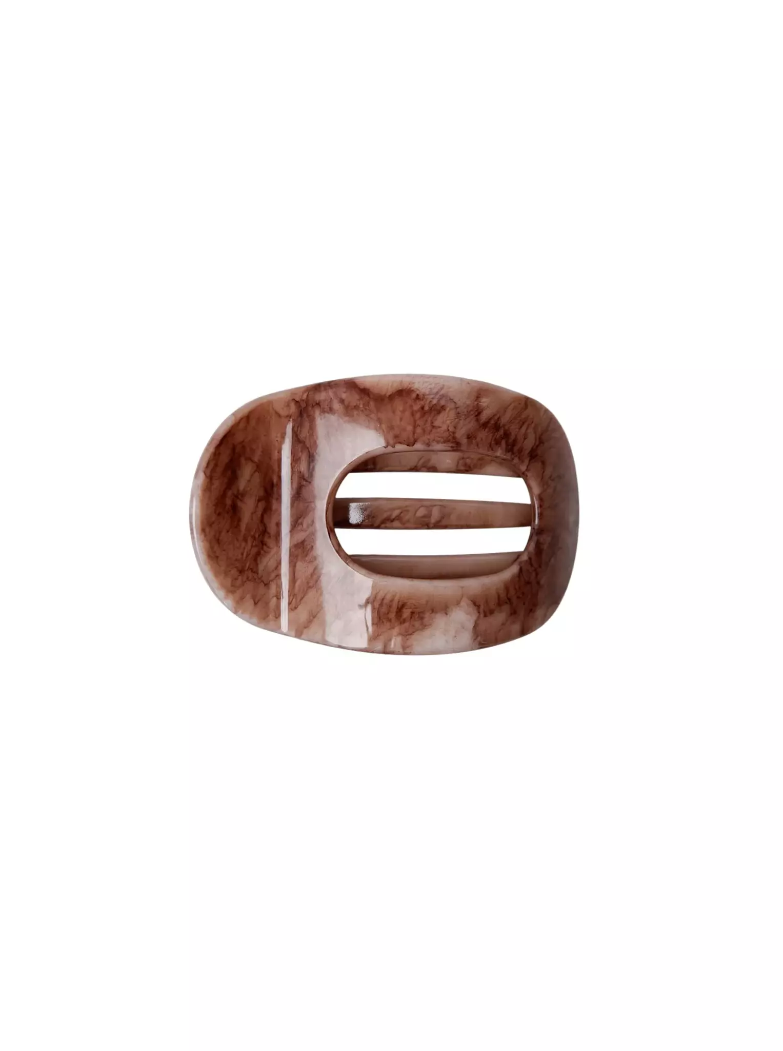 Brun oval hårklämma