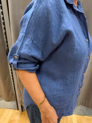 Felicia linneskjorta jeansblå