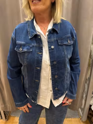 Mörkblå stretchig jeansjacka