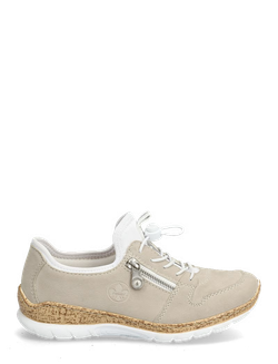 Beige och vita sneakers