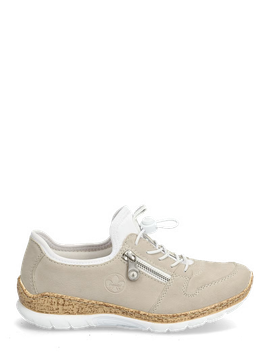 Beige och vita sneakers