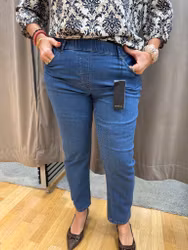 Dra-på jeans i ankellängd