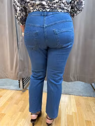 Dra-på jeans i ankellängd