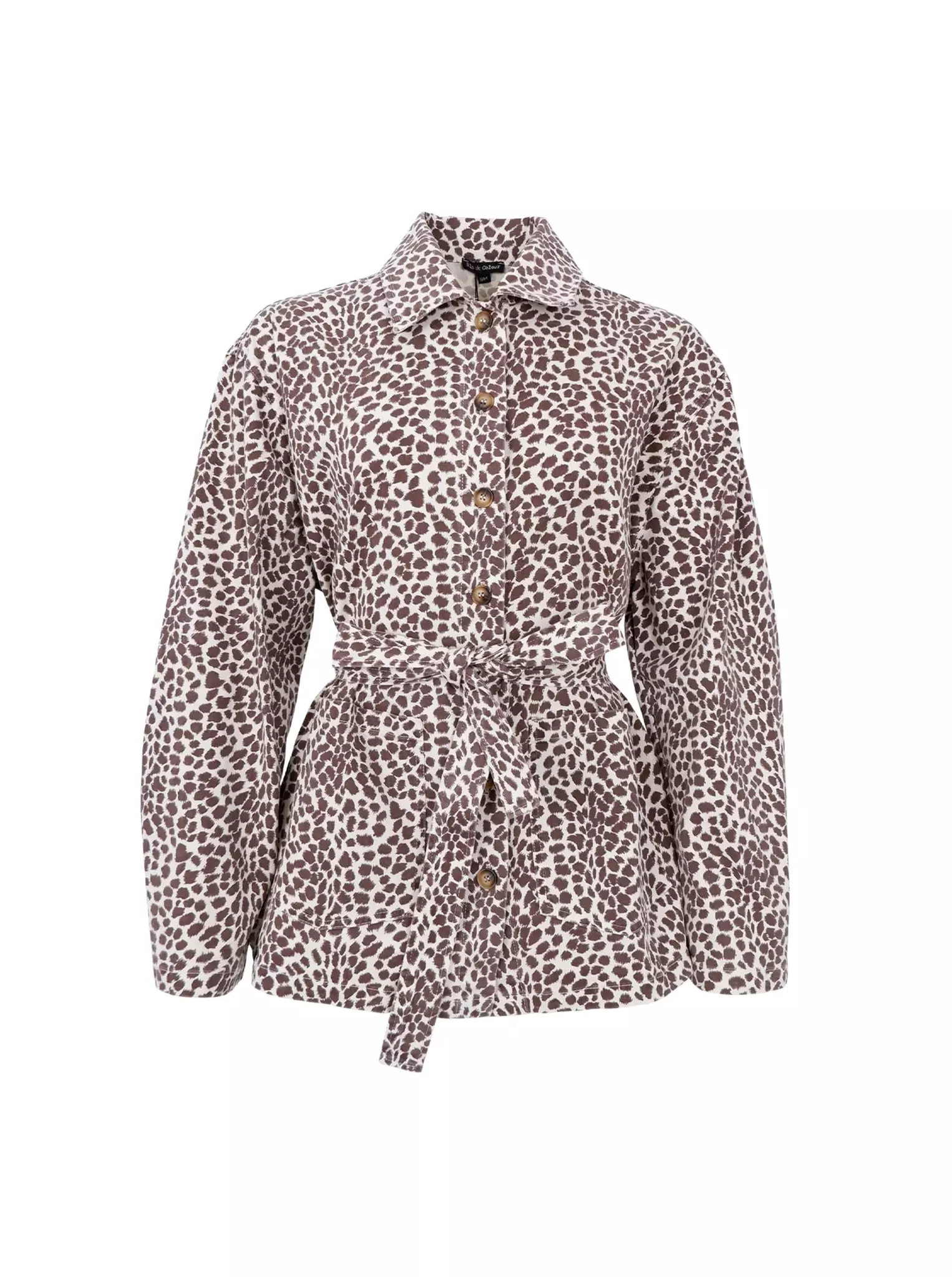 Mönstrad oversize jacka med knytband