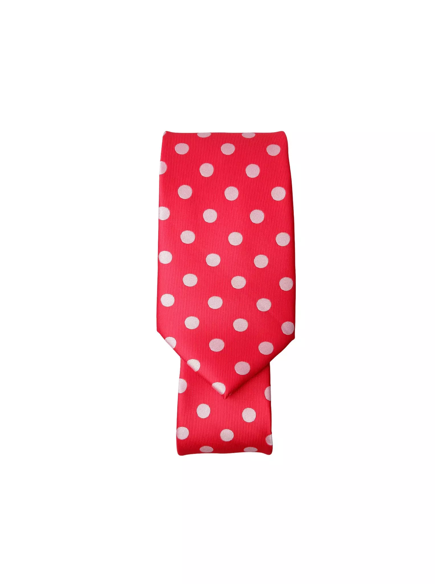 Röd slips med vita prickar