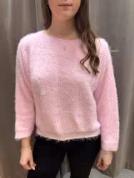 Ljusrosa fluffig tröja