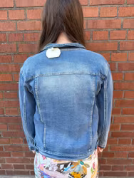 Stretchig mellanblå jeansjacka