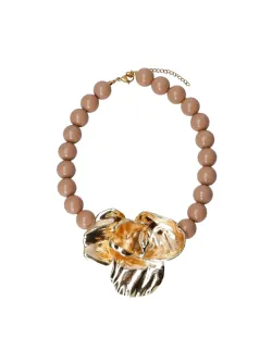 Halsband med guldblomma