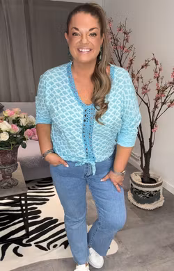 Lizzie Viskosblus Turquoise