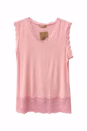 Rosa linne med spetskant