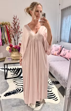 Missy Ljusrosa Satinklänning