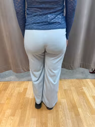 Ljusblå stretchiga högmidjade byxor