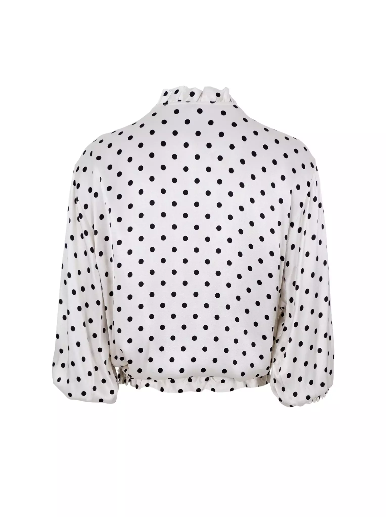 Offwhite satinjacka med svarta prickar