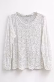 Vit kräppad spetstopp