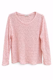 Rosa kräppad spetstopp