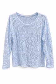 Ljusblå kräppad spetstopp