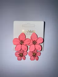 Örhängen rosa dubbla blommor