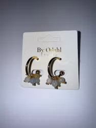 Örhängen små hoops med pastell pärlor