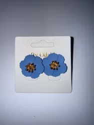 Örhängen jeansblå blomma