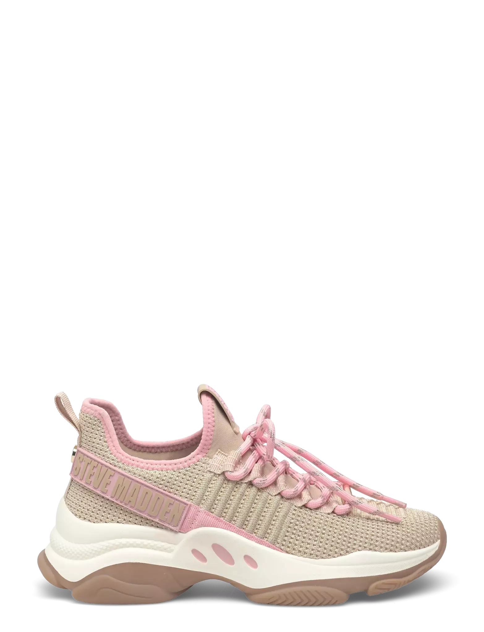 Beige sneakers med rosa detaljer