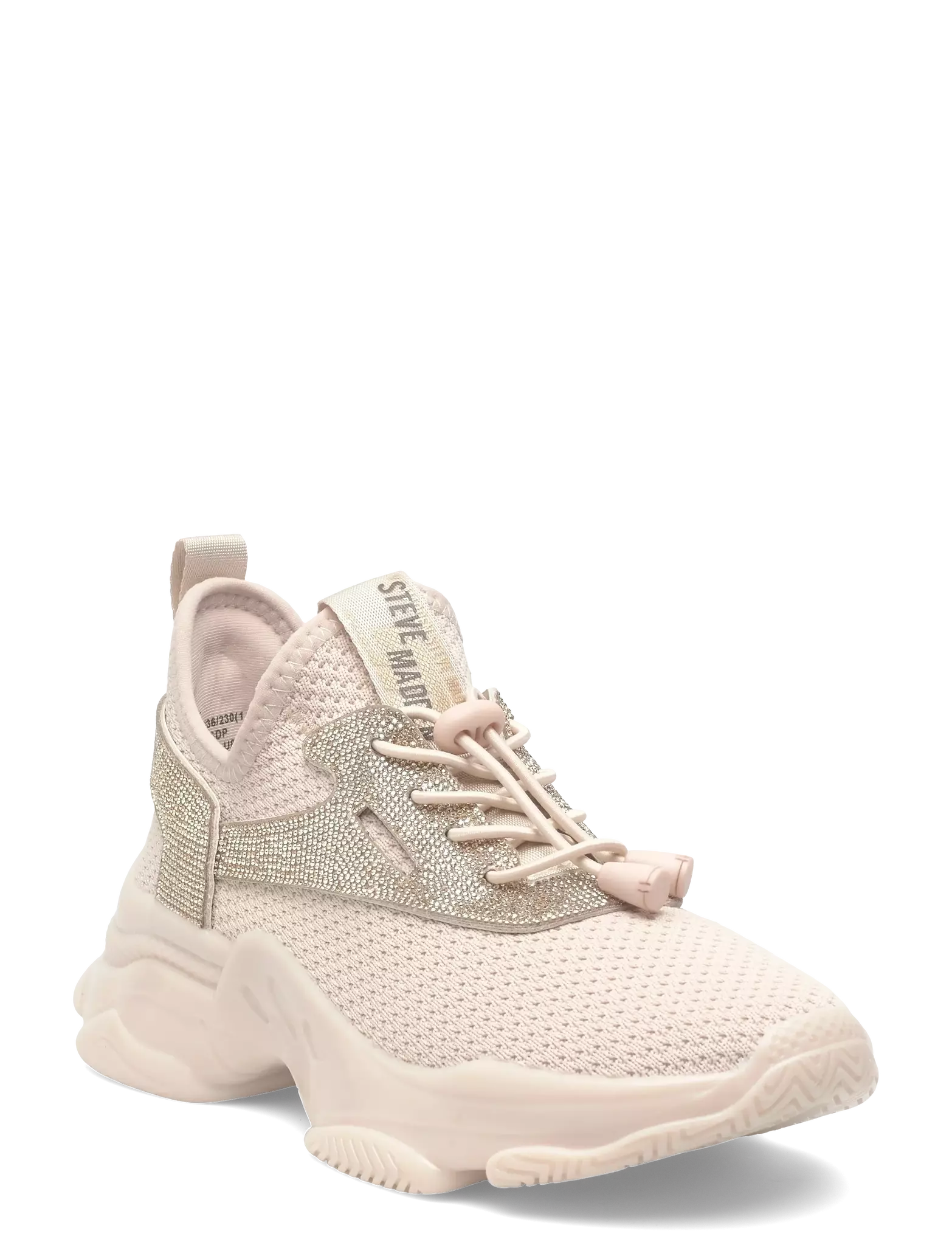 Beige sneakers med glitterdetaljer