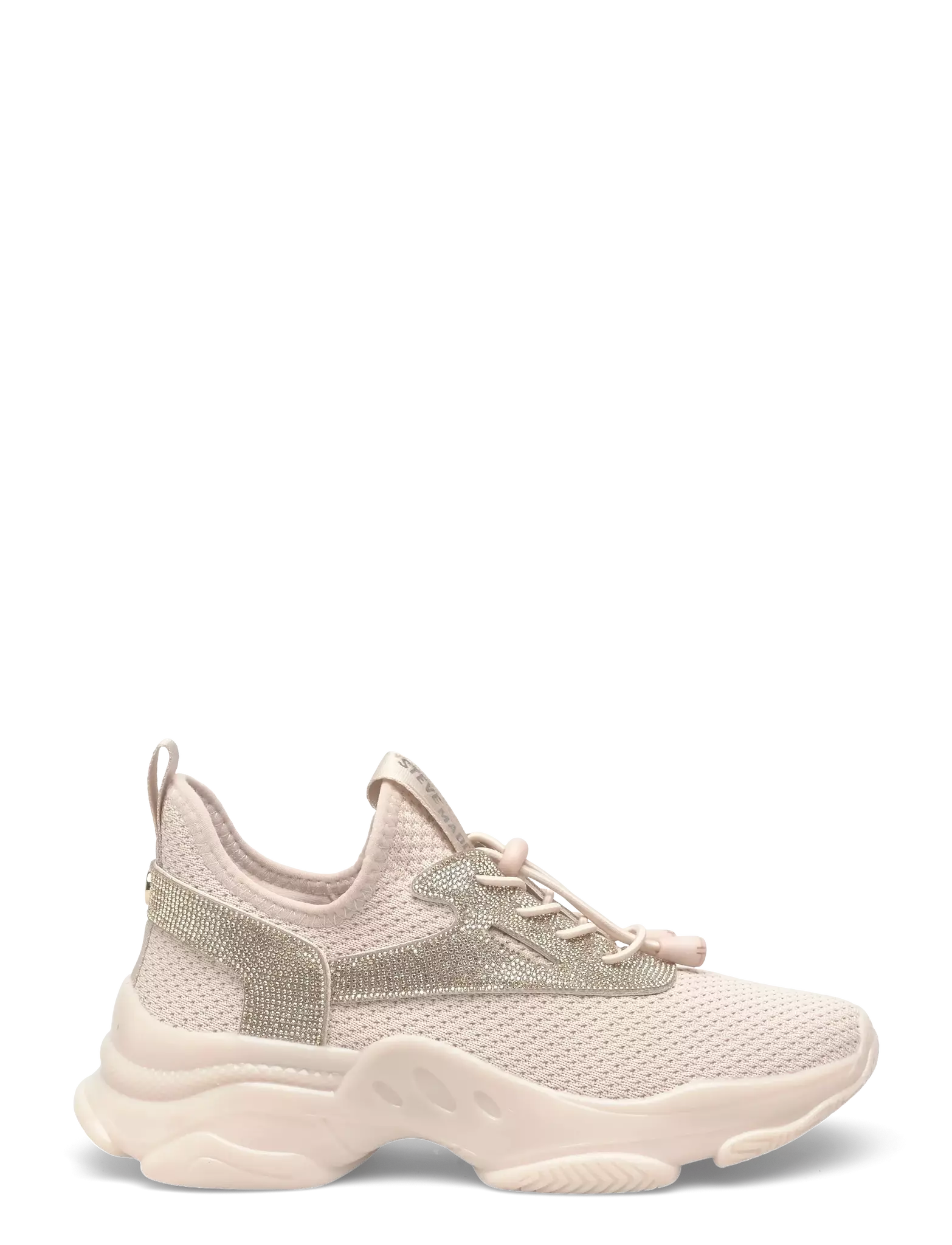 Beige sneakers med glitterdetaljer