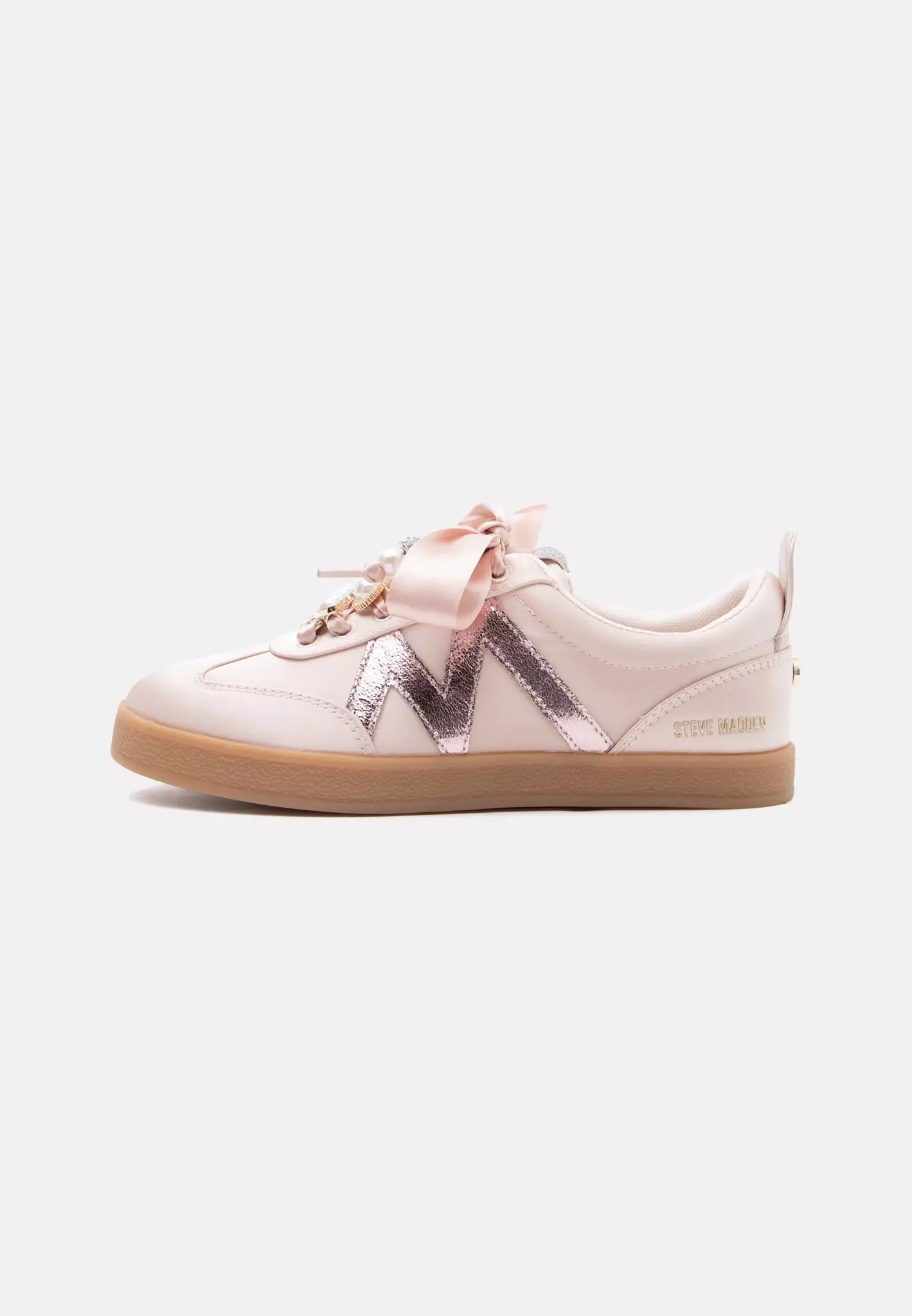 Rosa satin sneakers med bling