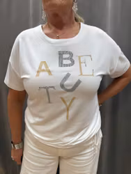 T-shirt med Beauty text