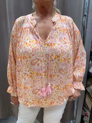 Susanne Bohemisk Blus Pink Paisley