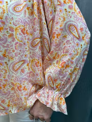 Susanne Bohemisk Blus Pink Paisley