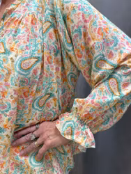 Susanne Bohemisk Blus Green Paisley