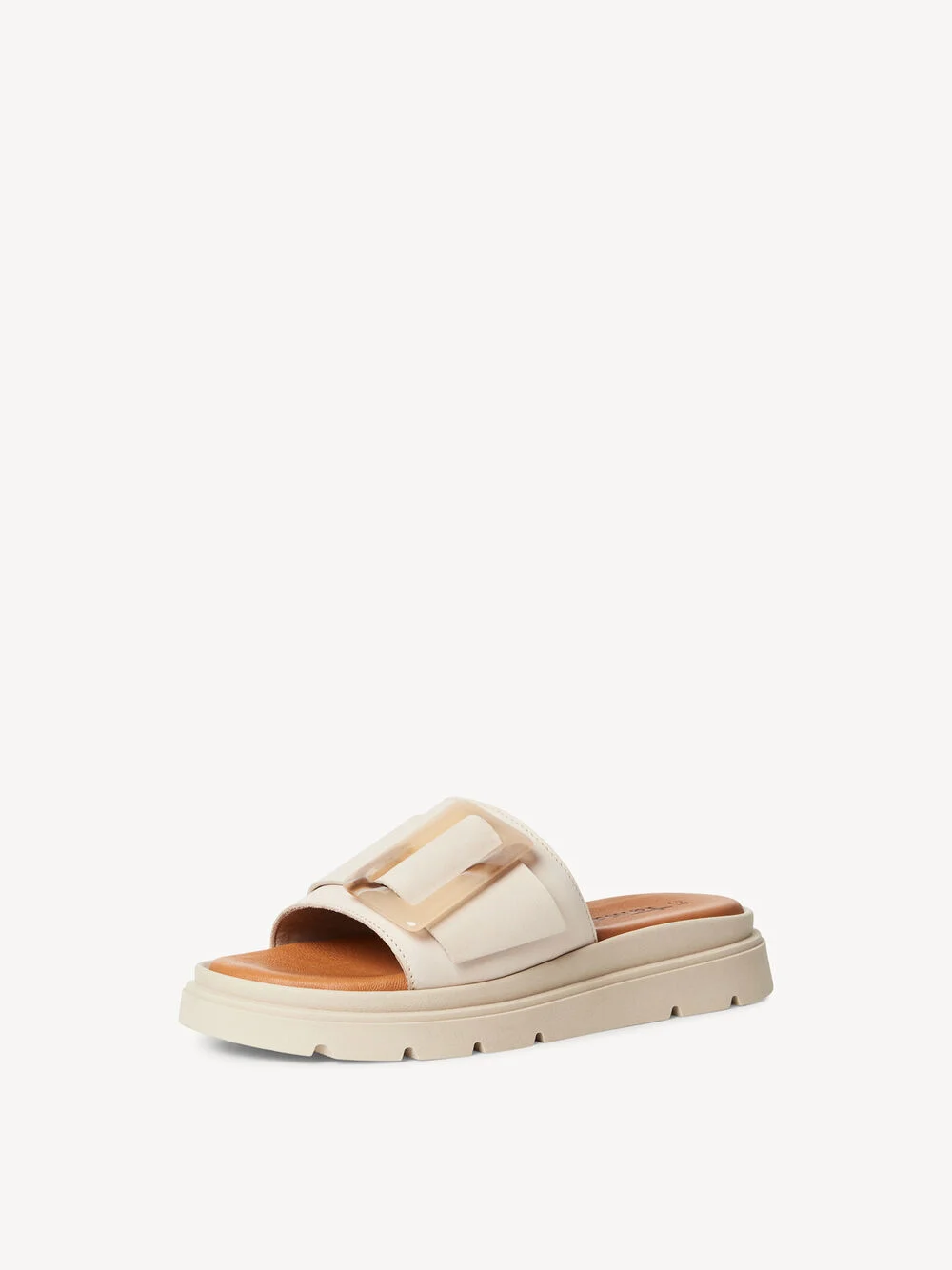 Beige toffelsandaler ivory nubuc