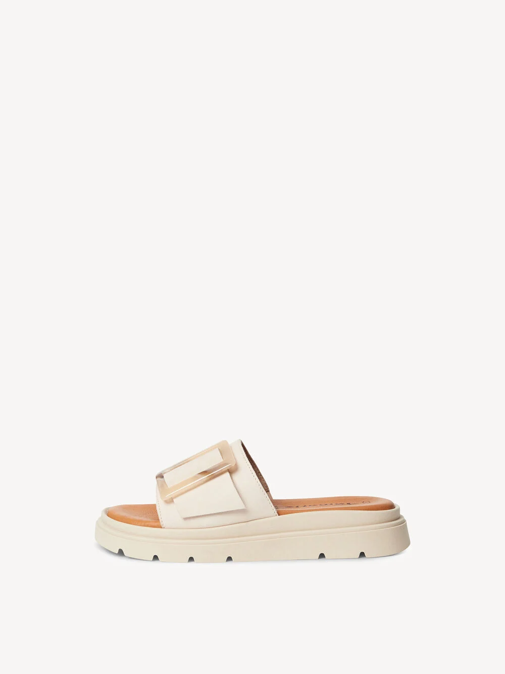 Beige toffelsandaler ivory nubuc