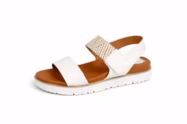 Vita sandaler med flätad rem