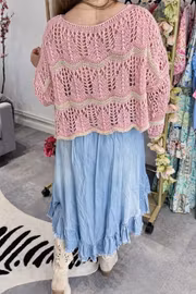 Darling Stickad Tröja Baby Pink