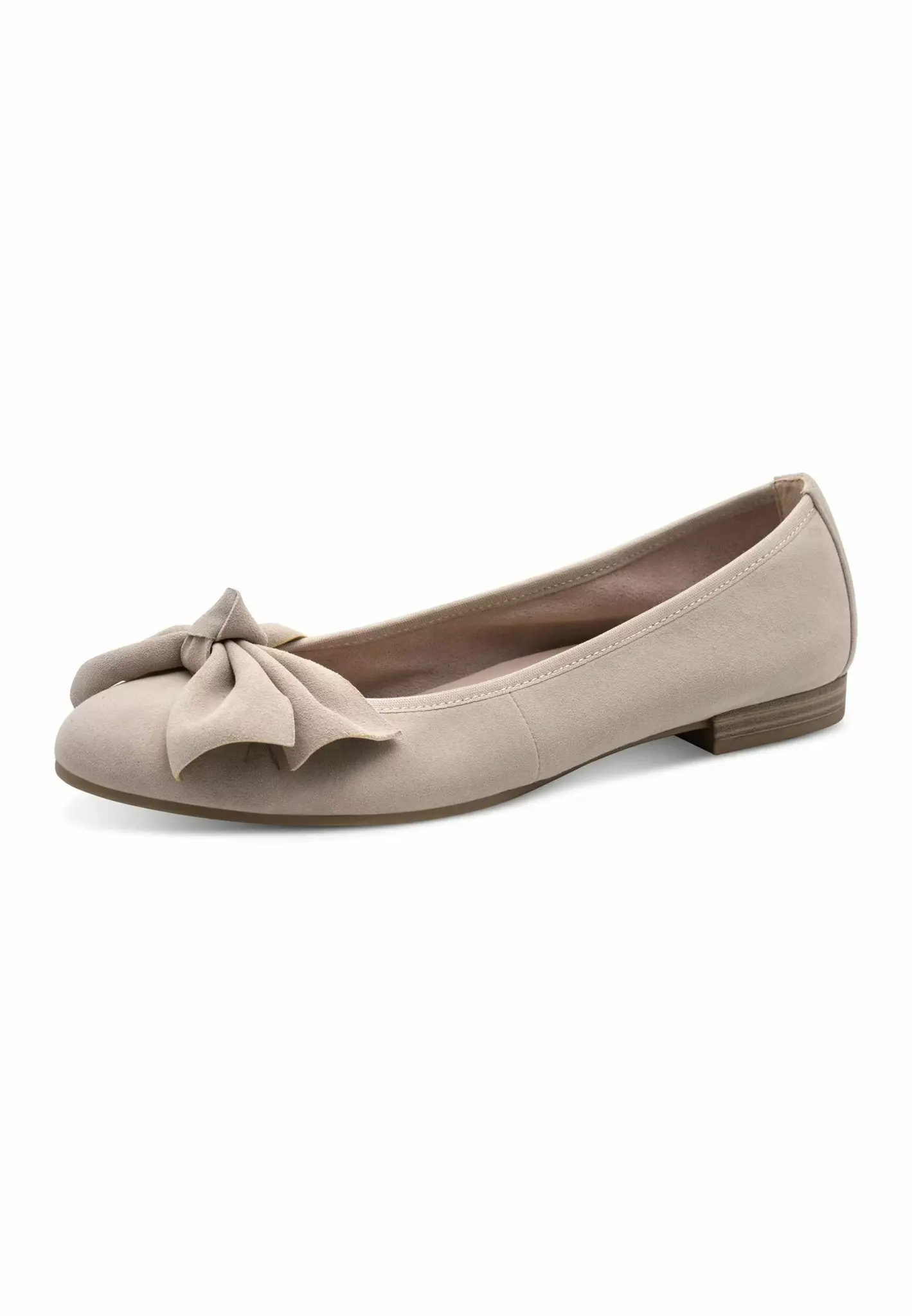 Taupe färgade ballerina med rosett