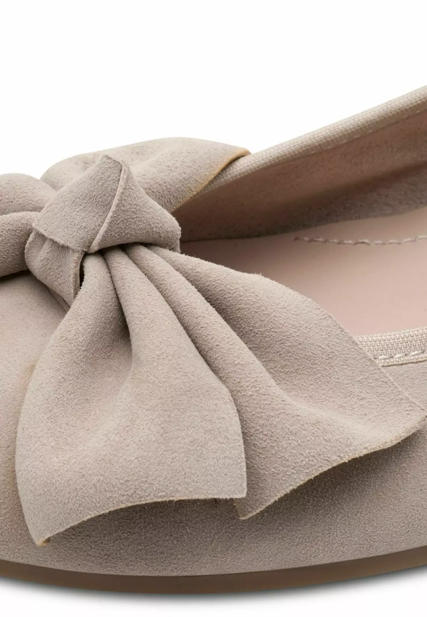 Taupe färgade ballerina med rosett