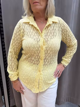 Gul skjortblus i spets