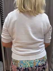 Kortärmad tunnstickad tröja med argyle mönster