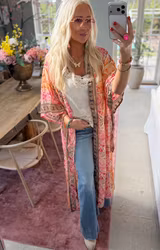 Bree Boho Kimono Melon Coral