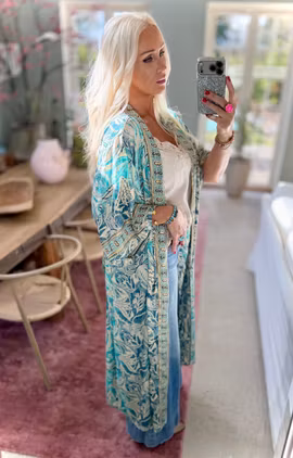 Bree Boho Kimono Mörk Turkos