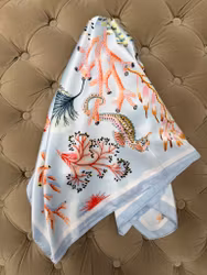 Blå scarf med sjöhästar