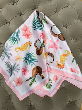 Rosa scarf med kokosnötter