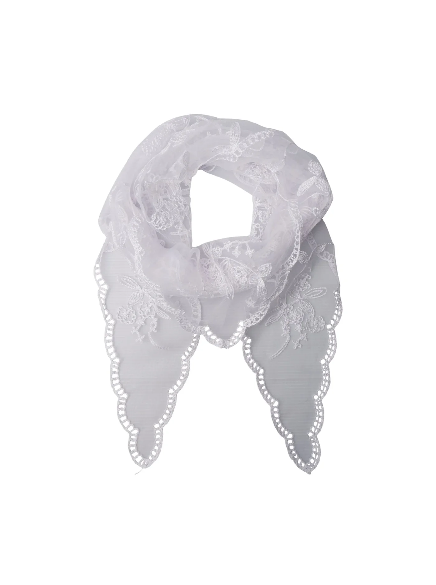 Triangelformad scarf i spets