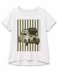 T-shirt bil med koffert grön - 15