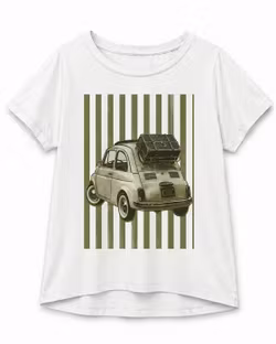 T-shirt bil med koffert grön - 15