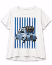 T-shirt bil med koffert blå - 13