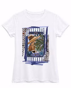 T-shirt kvinna med hatt - 8